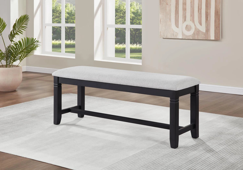 Black/Dark Brown Dining Table & 4 Chairs, Must Be Sold With Bench