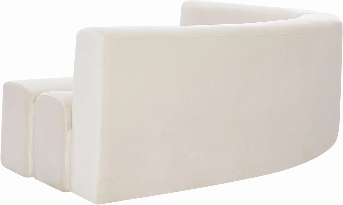 Curl Cream Velvet 2pc. Sectional