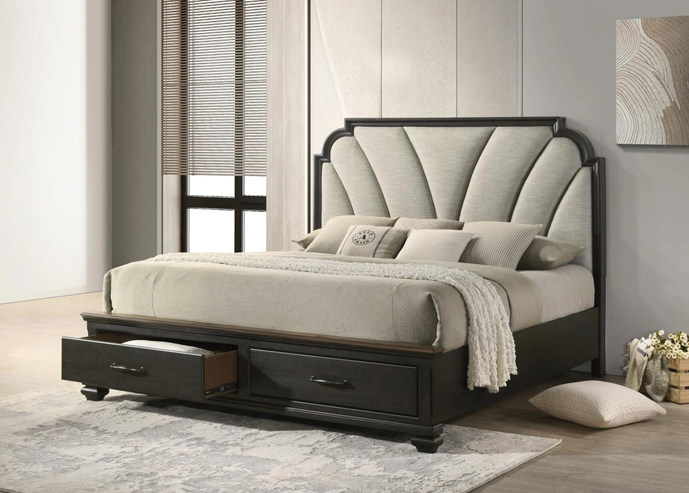 Charcoal Black Queen Bed