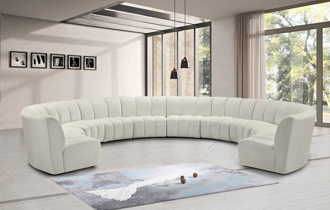 Infinity Cream Velvet 10pc. Modular Sectional