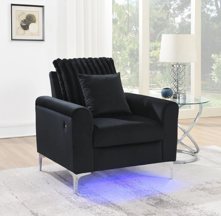 Black Led Loveseat