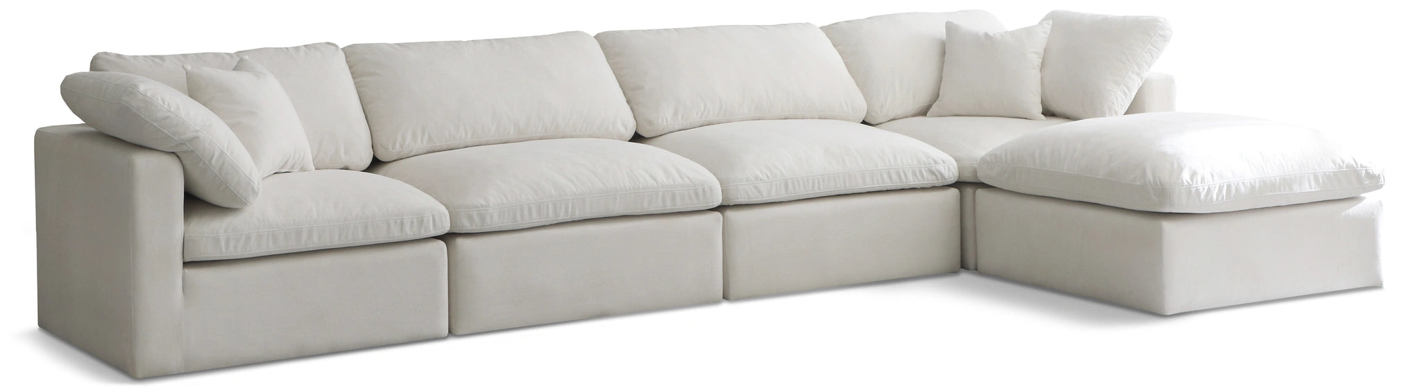 Plush Cream Velvet Standard Cloud Modular Sectional