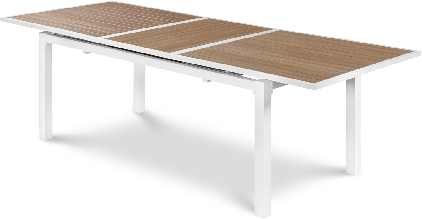 Nizuc Brown manufactured wood Outdoor Patio Extendable Aluminum Dining Table