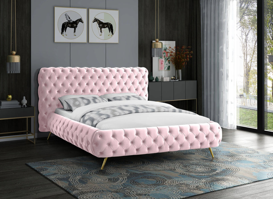 Delano Pink Velvet King Bed