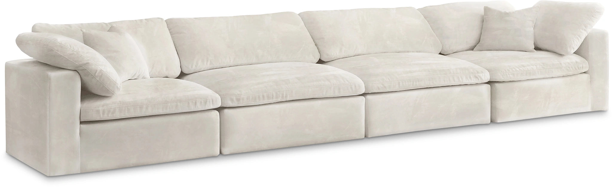 Cozy Cream Velvet Cloud Modular Sofa