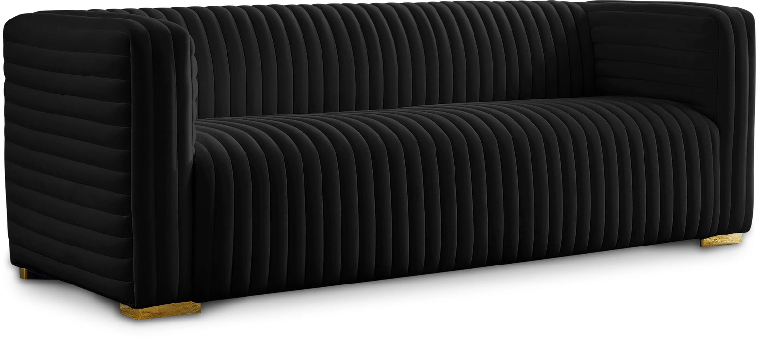 Ravish Black Velvet Sofa
