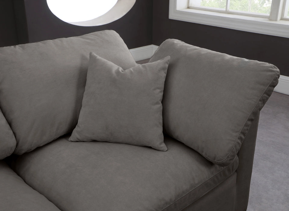 Plush Grey Velvet Standard Cloud Modular Sectional