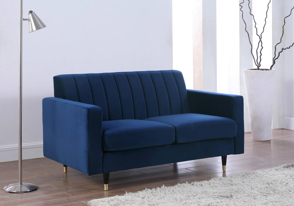 Lola Navy Velvet Loveseat