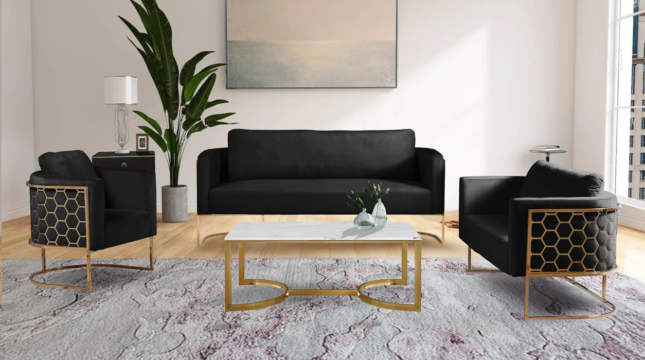 Casa Black Velvet Sofa