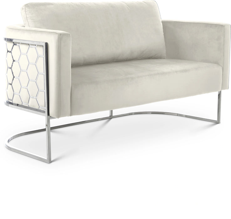 Casa Cream Velvet Loveseat