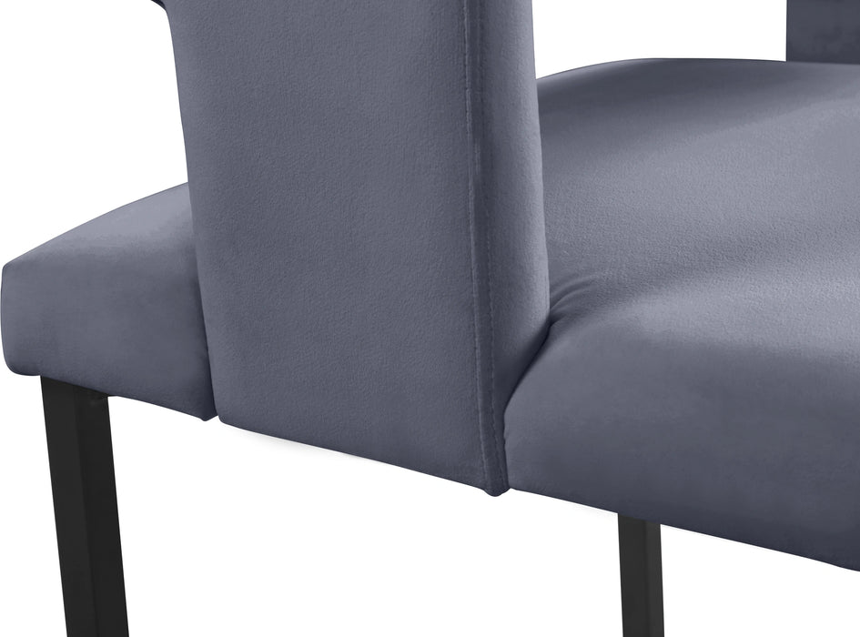 Caleb Grey Velvet Dining Chair
