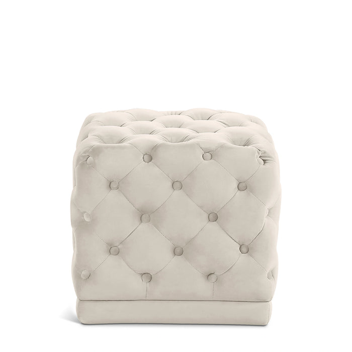 Stella Cream Velvet Ottoman/Stool