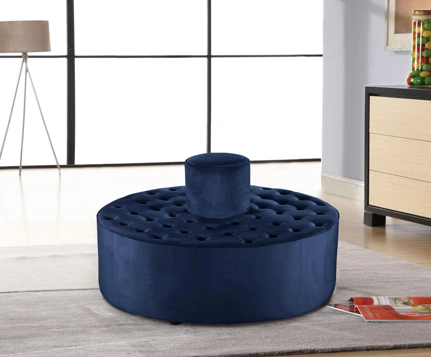 Banquet Navy Velvet Ottoman/Bench