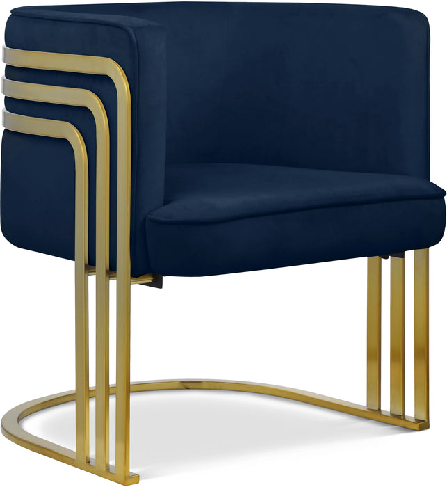 Rays Navy Velvet Accent Chair