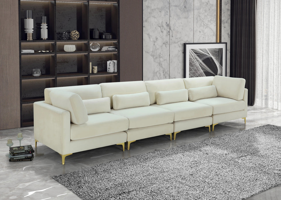 Julia Cream Velvet Modular Sofa (4 Boxes)