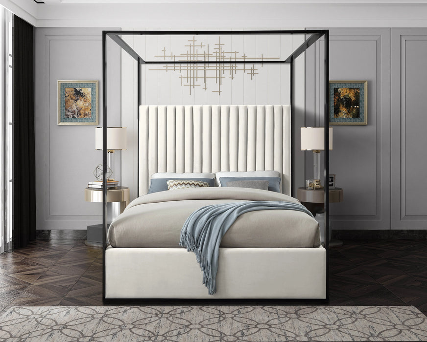 Jax Cream Velvet King Bed