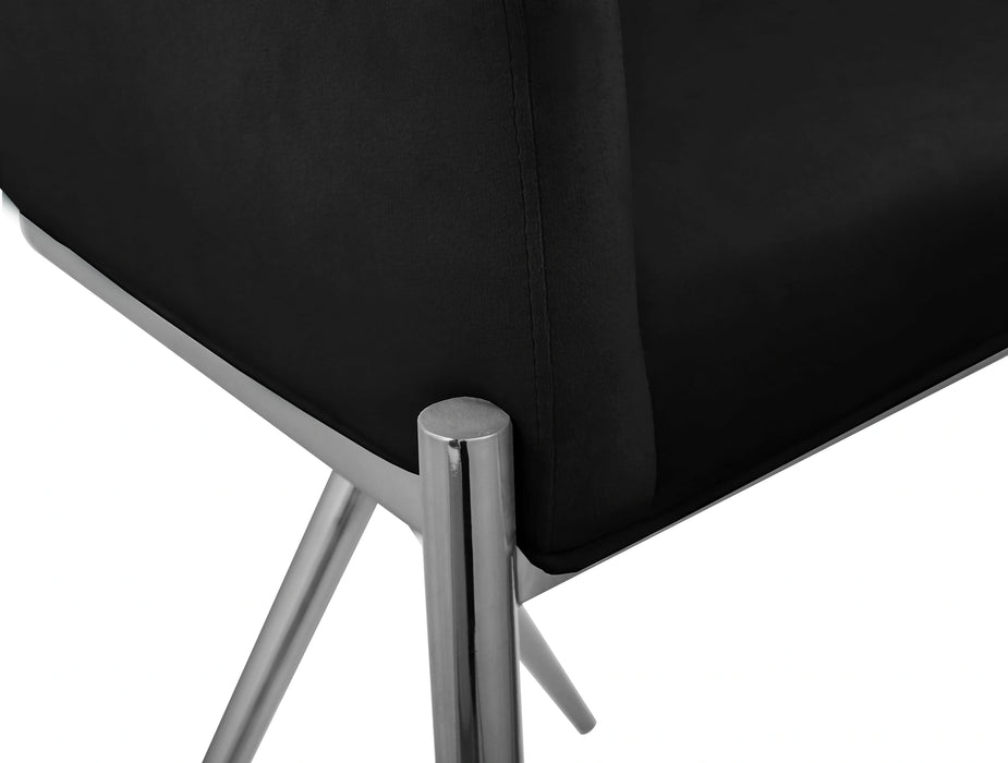 Xavier Black Velvet Counter Stool