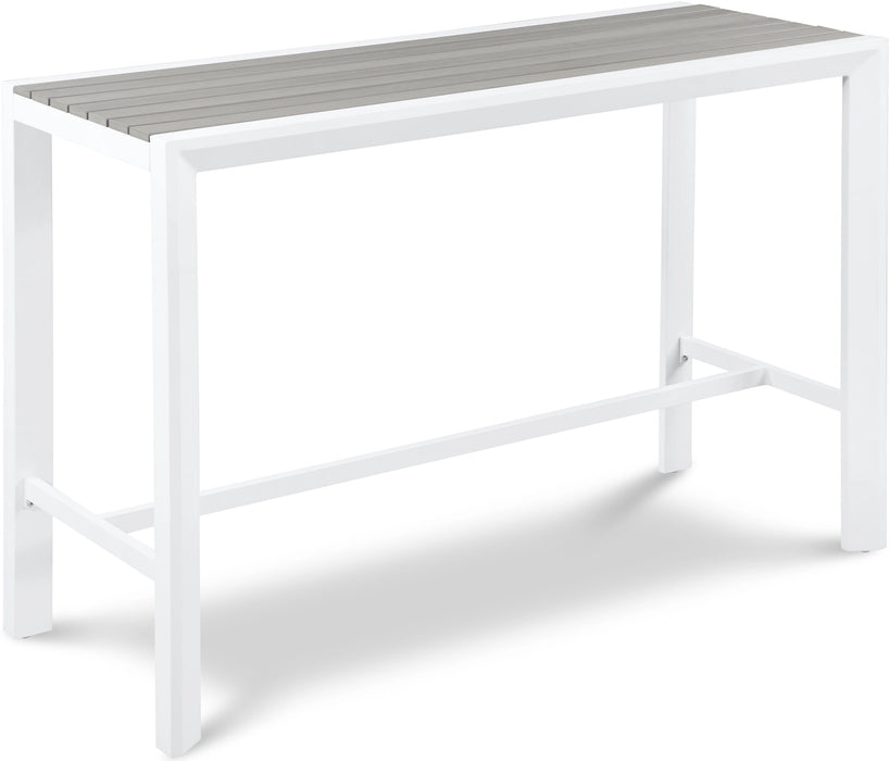 Nizuc Grey manufactured wood Outdoor Patio Aluminum Rectangle Bar Table