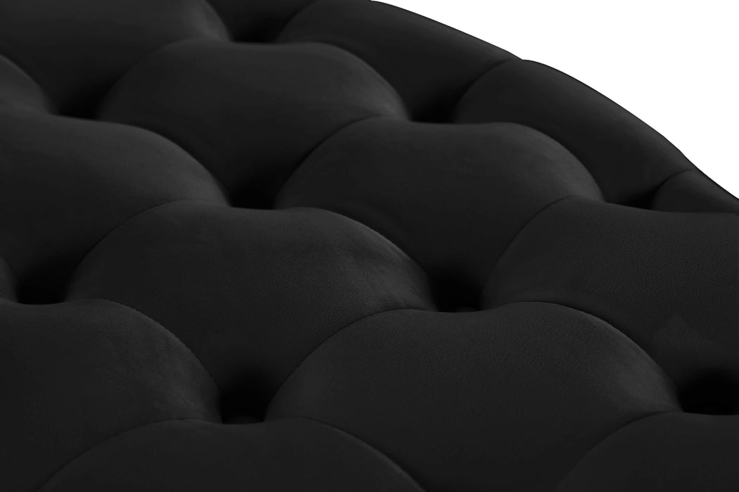Banquet Black Velvet Ottoman/Bench