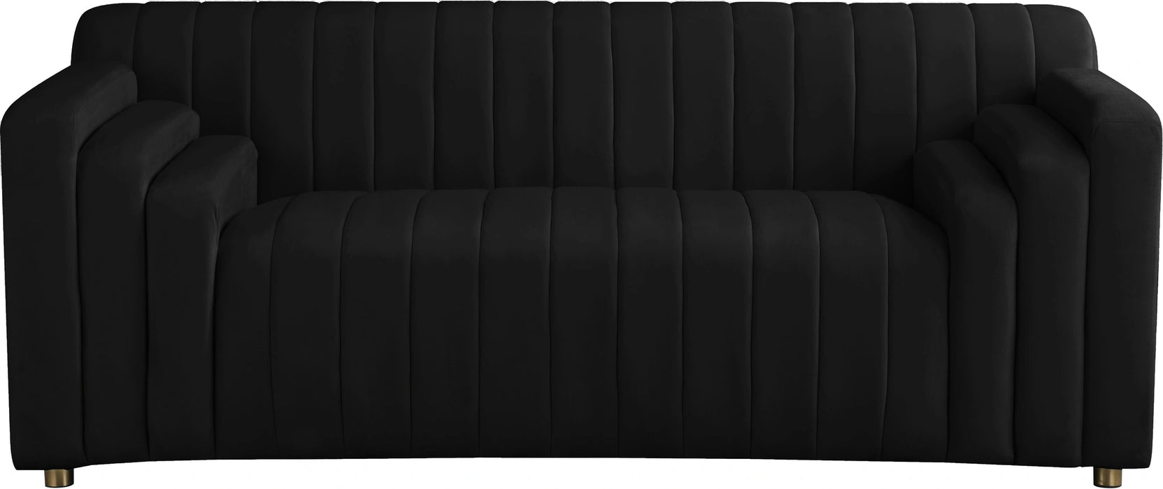 Naya Black Velvet Loveseat