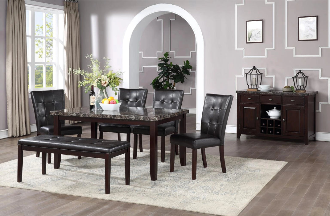 D150 Dining Table-4 Side Chairs-Bench