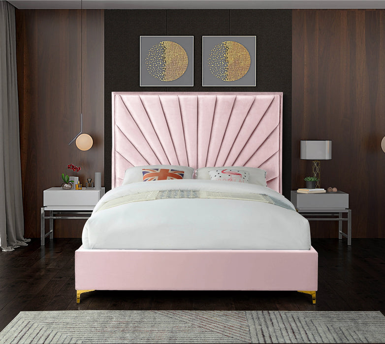 Eclipse Pink Velvet Full Bed