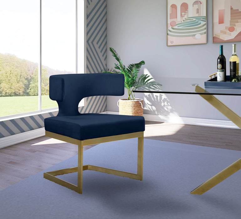 Alexandra Navy Velvet Dining Chair