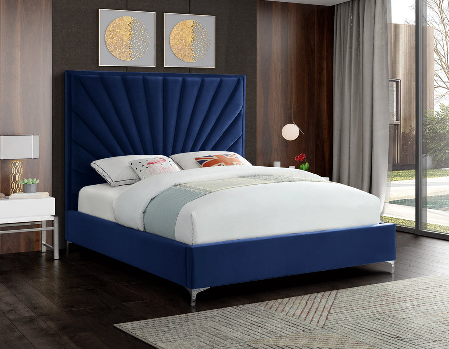Eclipse Navy Velvet King Bed