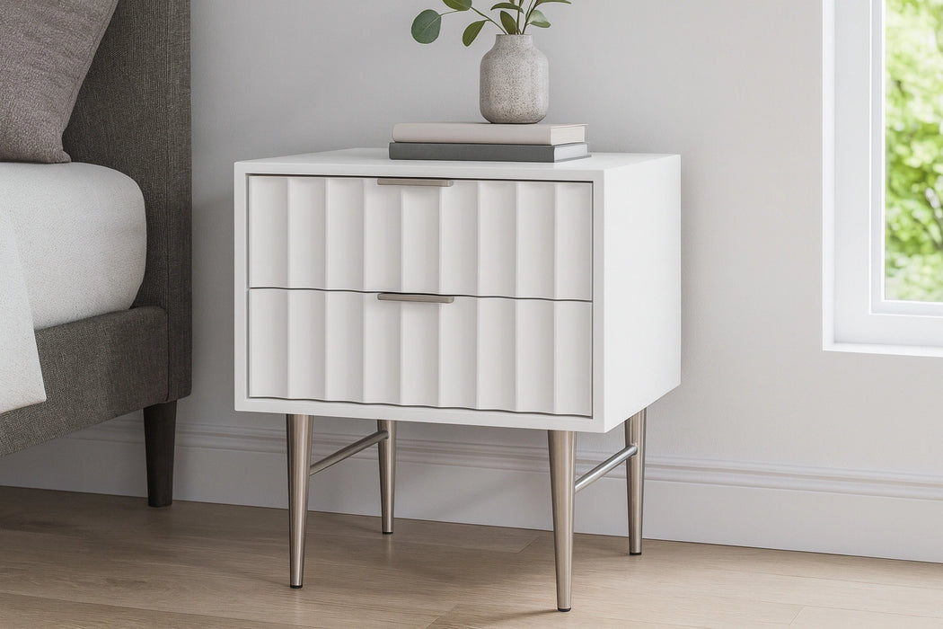 Modernist White Gloss Night Stand