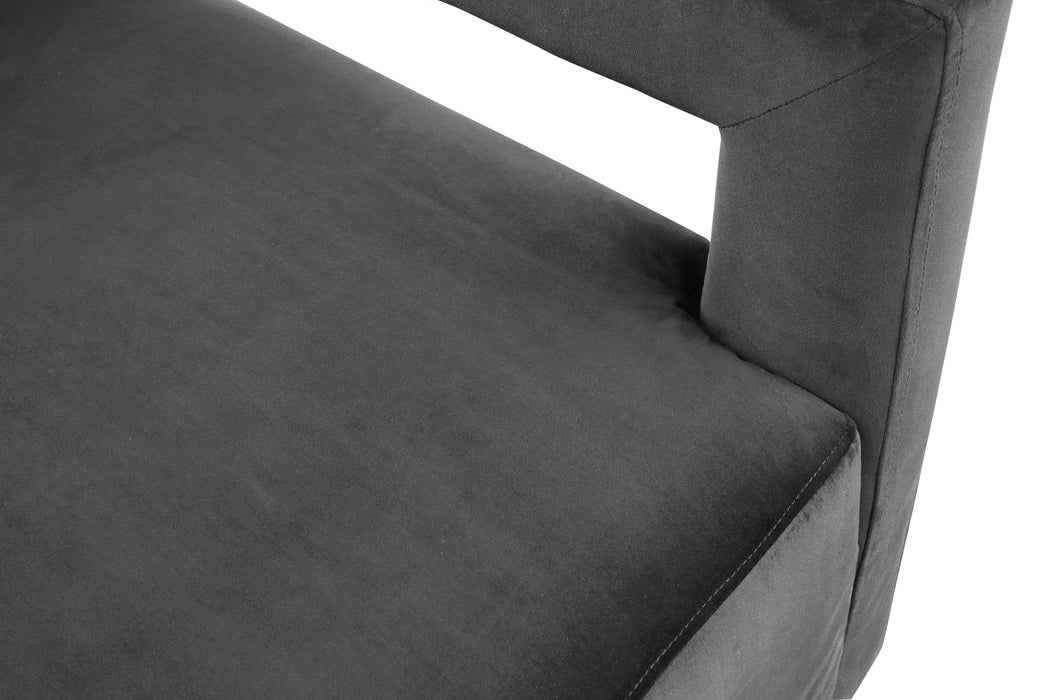 Armani Grey Velvet Accent Chair