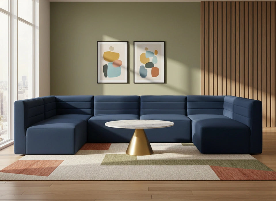 Quincy Navy Velvet Modular Sectional