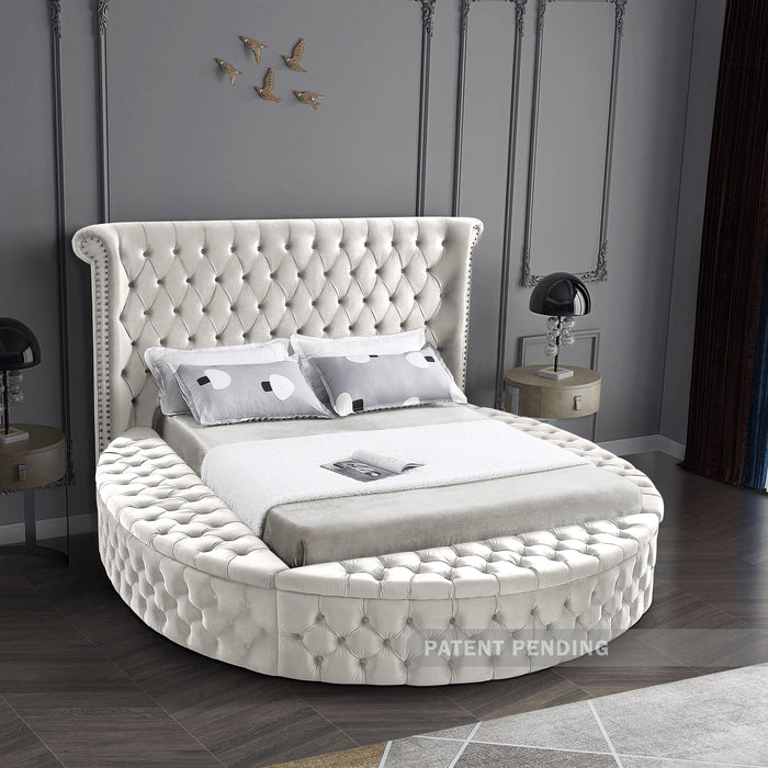 Luxus Cream Velvet King Bed (3 Boxes)