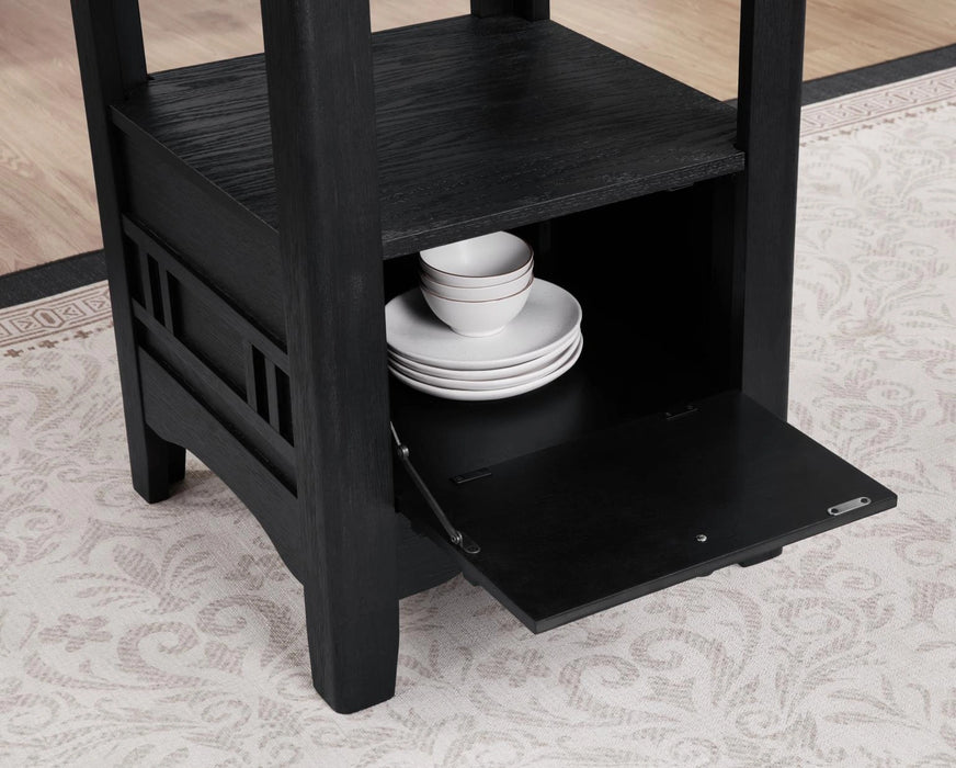 Black Counter Height Extension Table Wire Brush