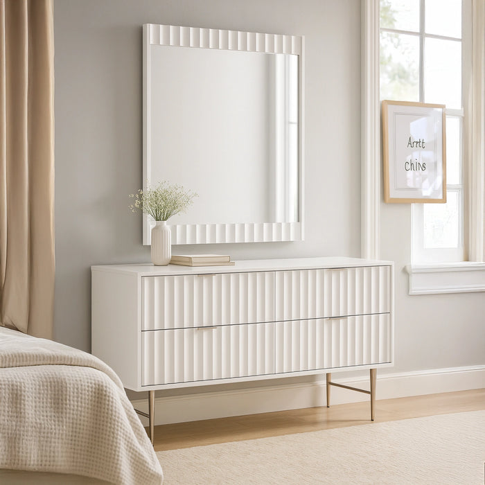Modernist White Gloss Mirror