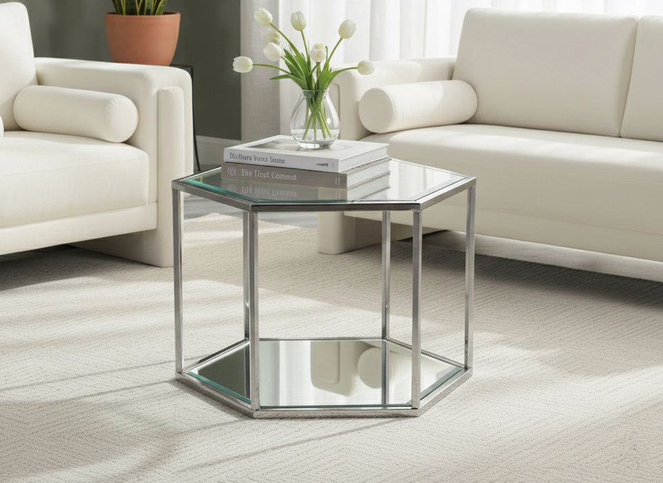 Sei Brushed Chrome Coffee Table