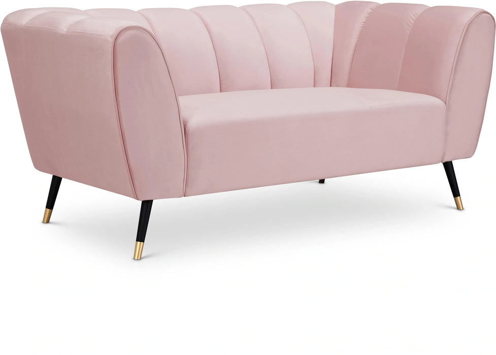 Beaumont Pink Velvet Loveseat