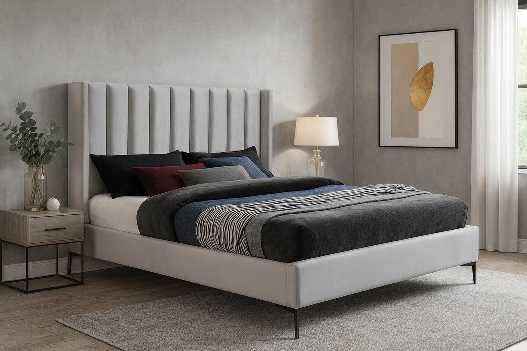 Nadia Cream Velvet Full Bed