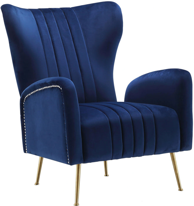 Opera Navy Velvet Accent Chair