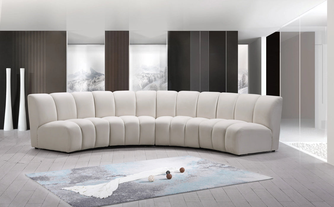 Infinity Cream Velvet 4pc. Modular Sectional