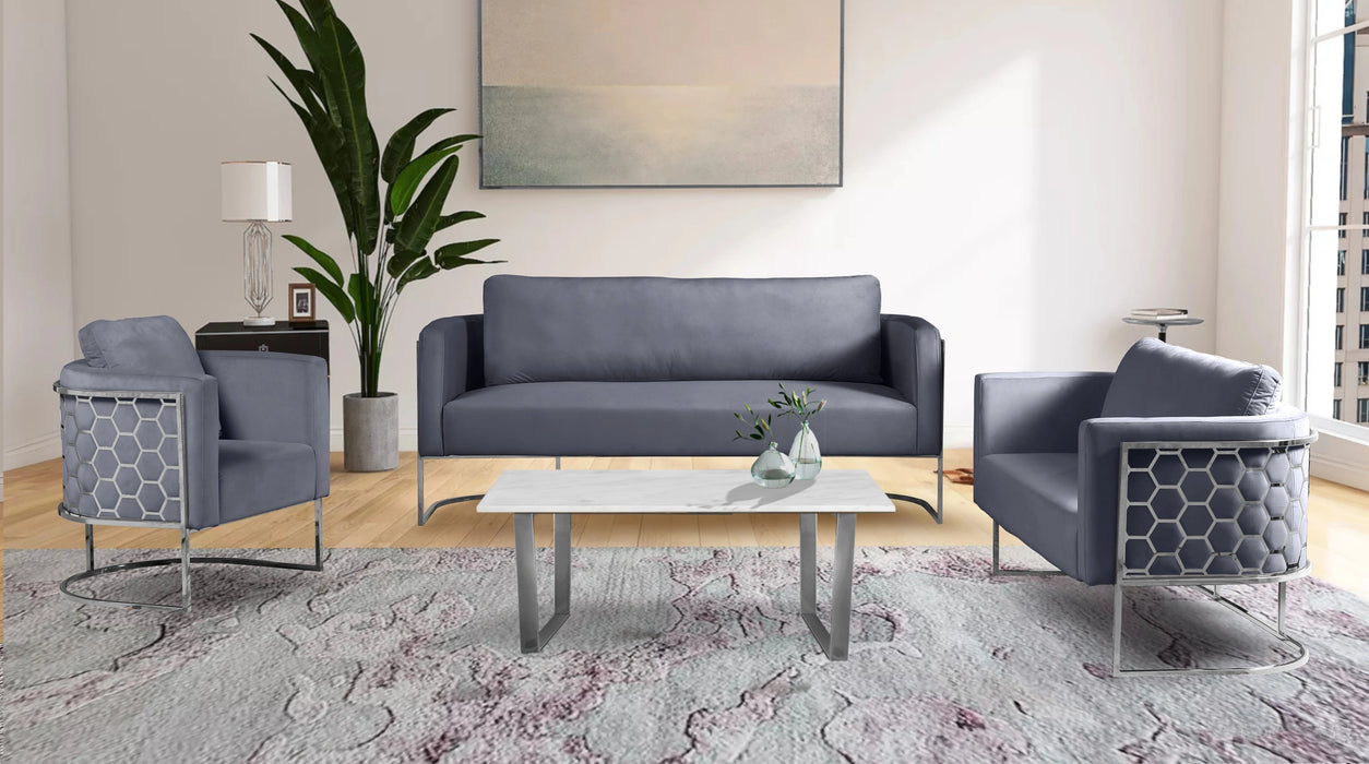Casa Grey Velvet Sofa