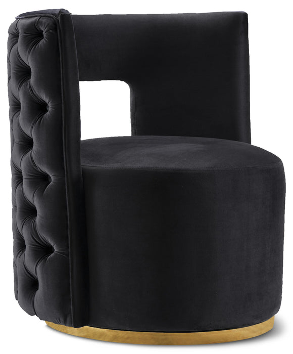 Theo Black Velvet Accent Chair