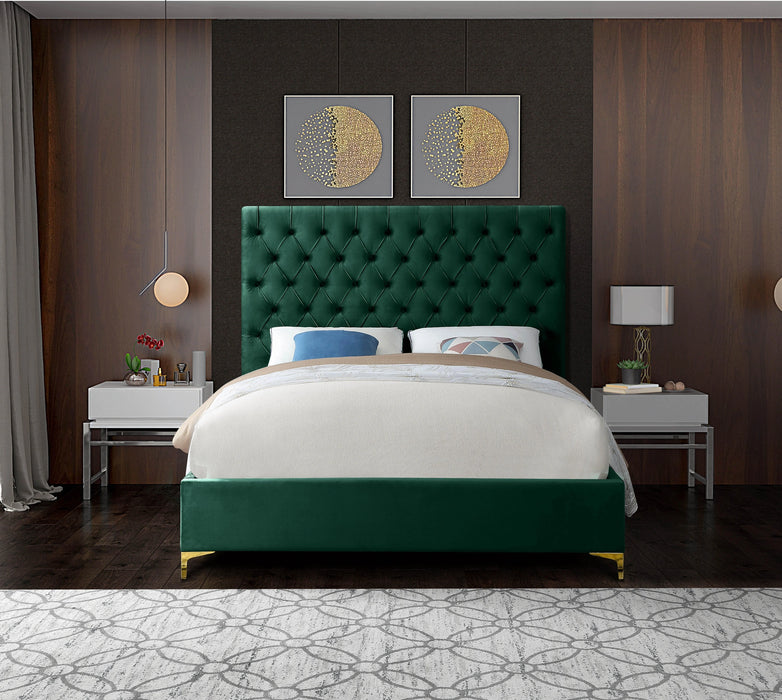 Cruz Green Velvet Full Bed