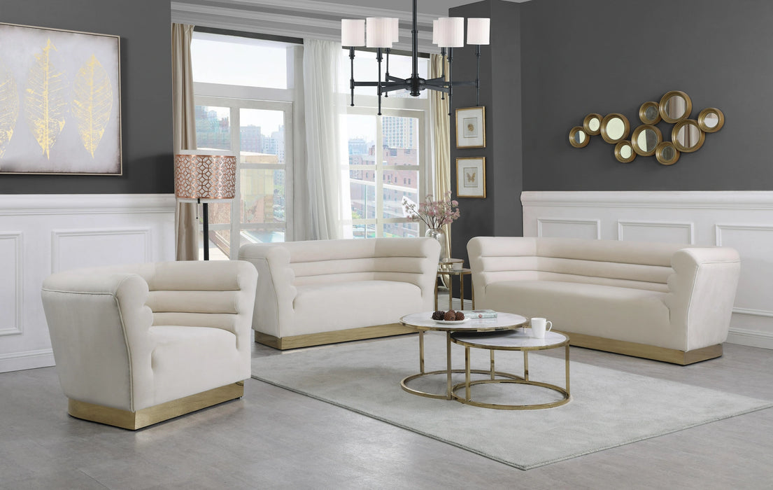 Bellini Cream Velvet Sofa