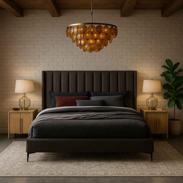 Nadia Grey Velvet King Bed