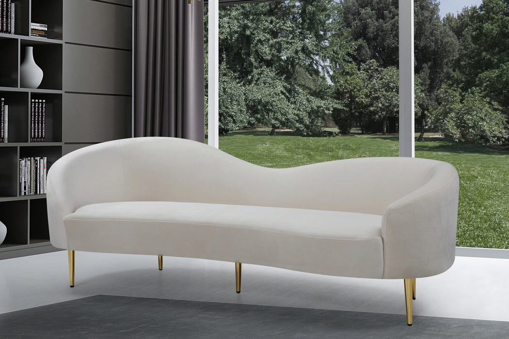 Ritz Cream Velvet Sofa