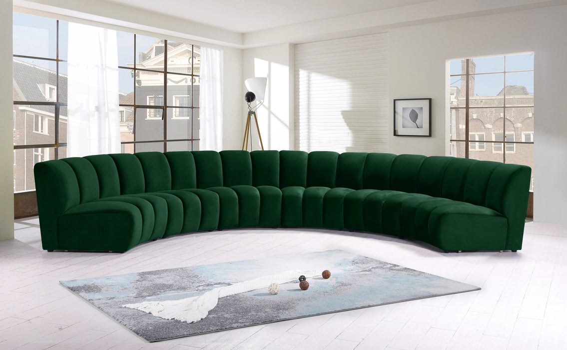 Infinity Green Velvet 6pc. Modular Sectional