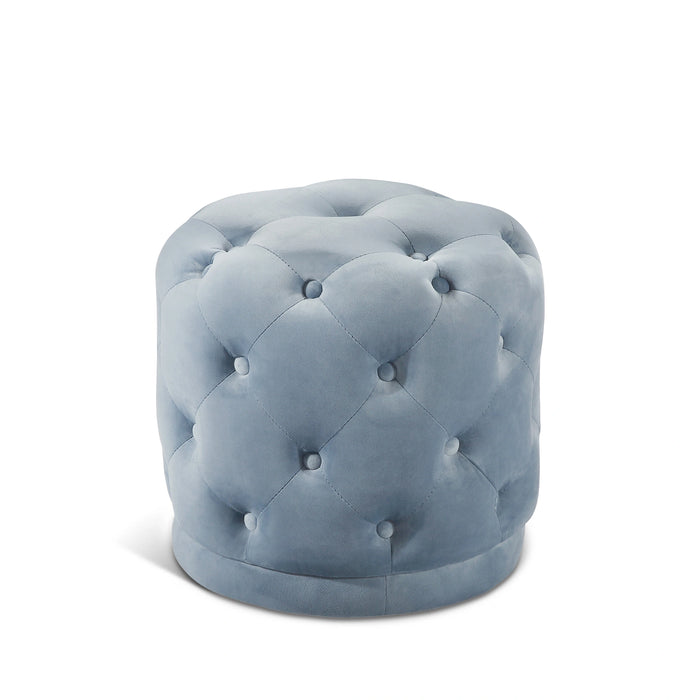 Harper Sky Blue Velvet Ottoman/Stool