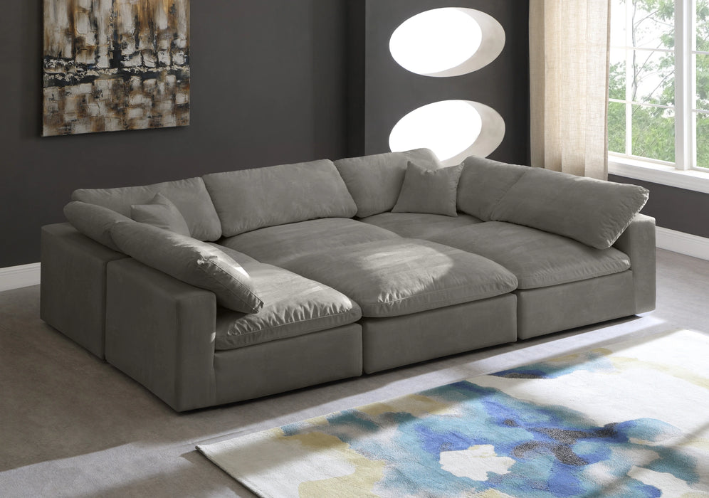 Cozy Grey Velvet Cloud Modular Sectional