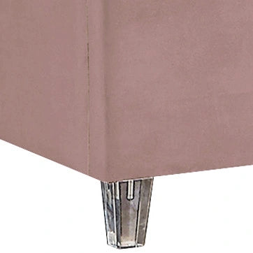 Candace Pink Velvet Twin Bed