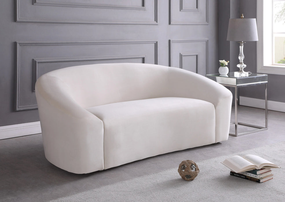 Riley Cream Velvet Loveseat